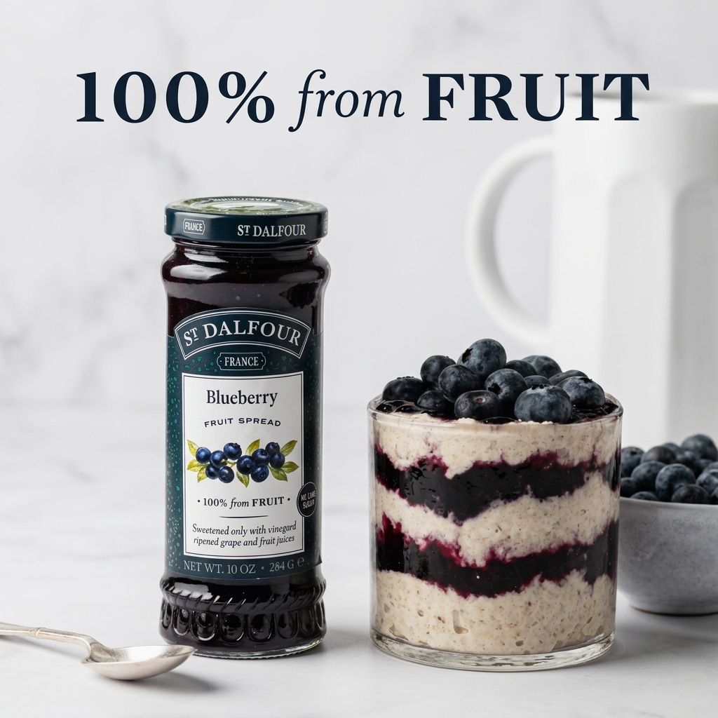 St. Dalfour Blueberry Fruit Spread - 10 oz Jar | 100% Fruit-Based French Spread